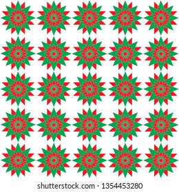 symmetric green and red vector background form from mixed shapes - Vector