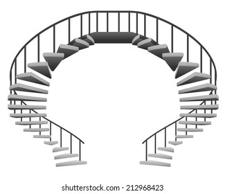symmetric isolated circular staircase circuit vector illustration