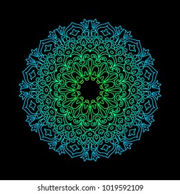 Symmetric mandala future colorful gradient