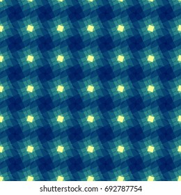 Symmetric Midnight Blue Background. Repeating Monochrome Art. Good for Cover, Wrapping Paper, Textile. Vector Seamless Pattern. Stylish Endless Texture.