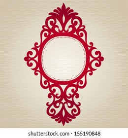 Symmetric ornament frame in Victorian style. Element for design. It can be used for decorating of invitations, greeting cards, decoration for bags and clothes. Frame for your text.