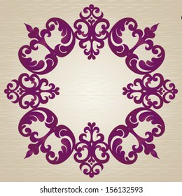 Symmetric ornament frame in Victorian style. Element for design. It can be used for decorating of invitations, greeting cards, decoration for bags and clothes. Frame for your text.