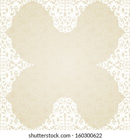 Symmetric ornament frame in Victorian style.Element for design. You can place the text in an empty frame. It can be used for decorating of invitations, greeting cards, decoration for bags and clothes.