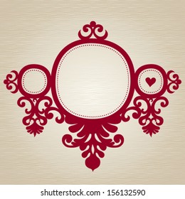 Symmetric ornament frames in Victorian style. Element for design. It can be used for decorating of invitations, greeting cards, decoration for bags and clothes. Frame for your text.