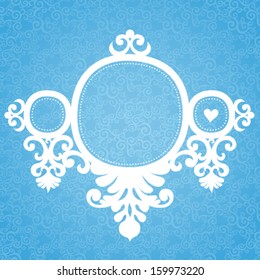 Symmetric ornament frames in Victorian style. Element for Christmas design. It can be used for decorating of invitations, greeting cards, decoration for bags and clothes. Frame for your text.