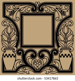 symmetric ornament scope on a beige background