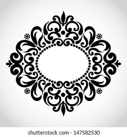 Symmetric ornament in Victorian style. Element for design. It can be used for decorating of invitations, greeting cards, decoration for bags and clothes.