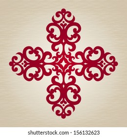 Symmetric ornament in Victorian style. Element for design. It can be used for decorating of invitations, greeting cards, decoration for bags, clothes at tattoo creation.