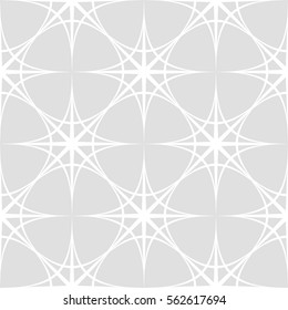 Symmetric seamless pattern of abstract white elements on a gray background. Vector eps10.