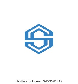 Symmetric Splendor | Crafting a Striking 'S' Emblem in Hexagonal Harmony | letter S hexagonal Logo