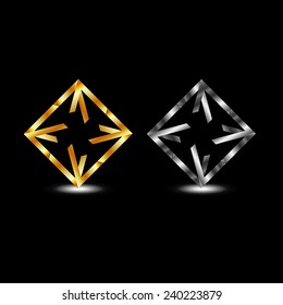 Symmetric square business icons