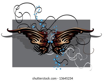 Symmetric vector pattern with shadow