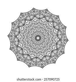 Symmetric zentangle pattern. Hand drawn ornament. Geometric vector template for cards, invitations, banners, backgrounds