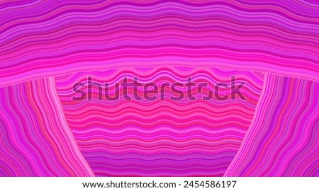 A symmetrical abstract background of wavy stripes in the pink, magenta, and purple color range.