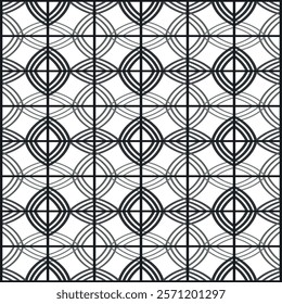 symmetrical abstract black and white geometric design