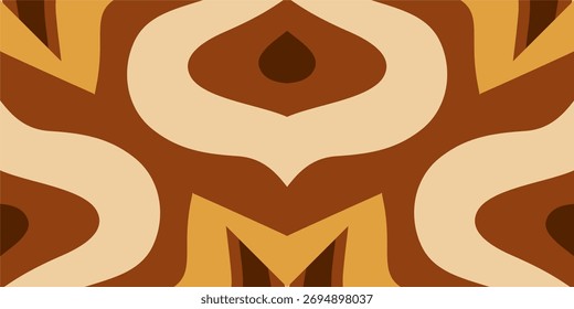 Symmetrische abstrakte braune Damast Design braune Farbpalette.