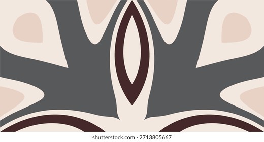 Symmetrical abstract earth-tone curved pattern.