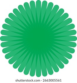 Symmetrical abstract floral shape with smooth radial petals