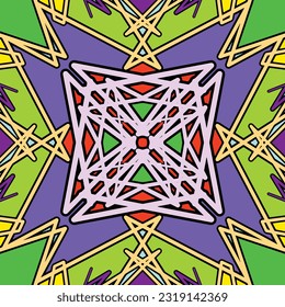 Imagen abstracta simétrica con una mezcla de muchos colores