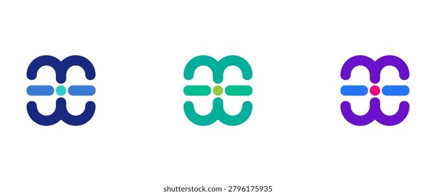 Symmetrical Abstract Pattern Logo - Modern Structural Architecture Branding Icon