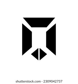 symmetrical abstract rectangle symbol logo vector illustration template design