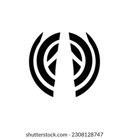 symmetrical abstract round shape symbol vector illustration template design