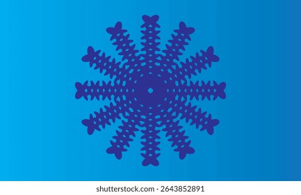 A symmetrical abstract snowflake-style mandala design in deep blue color. Perfect for winter-themed decoration, holiday cards, digital art, and graphic projects.


