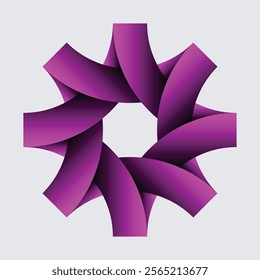 Symmetrical Abstract Star Pattern with Vibrant Magenta and Purple Gradient