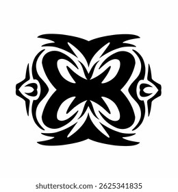 Symmetrical abstract vector design featuring elegant organic elements. Suitable for a variety of design applications, from decorative ornaments and logos to unique and eye-catching graphic elements