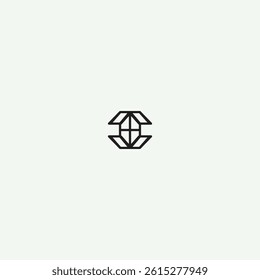 Symmetrical Abstract Window Winged Monogram Logo Design