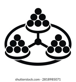 A symmetrical arrangement of dots forming a geometric pattern