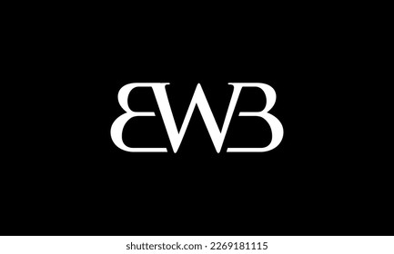 Symmetrical B W B letter typography