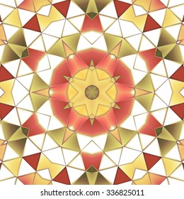 Symmetrical background element with bold geometrical patterns and stylized floral pattern. For wallpaper, pattern fills, web page background, surface textures for print and dalle production.