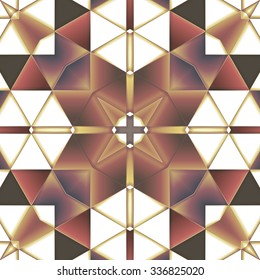 Symmetrical background element with bold geometrical patterns and stylized floral pattern. For wallpaper, pattern fills, web page background, surface textures for print and dalle production.