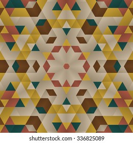 Symmetrical background element with bold geometrical patterns and stylized floral pattern. For wallpaper, pattern fills, web page background, surface textures for print and dalle production.