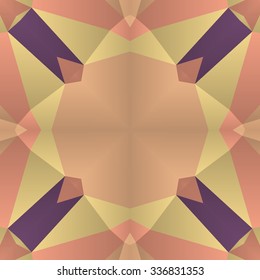 Symmetrical background element with bold geometrical patterns and stylized floral pattern. For wallpaper, pattern fills, web page background, surface textures for print and dalle production.