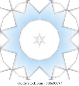 Symmetrical background element with bold geometrical patterns and stylized floral pattern. For wallpaper, pattern fills, web page background, surface textures for print and dalle production.