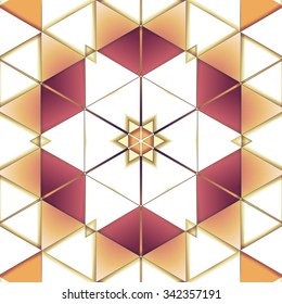 Symmetrical background element with bold geometrical patterns and stylized floral pattern. For wallpaper, pattern fills, web page background, surface textures for print and dalle production.