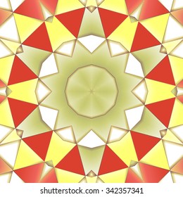 Symmetrical background element with bold geometrical patterns and stylized floral pattern. For wallpaper, pattern fills, web page background, surface textures for print and dalle production.