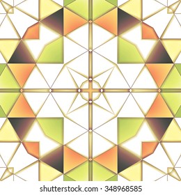 Symmetrical background element with bold geometrical patterns and stylized floral pattern. For wallpaper, pattern fills, web page background, surface textures for print and dalle production.