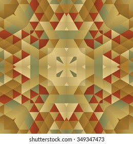 Symmetrical background element with bold geometrical patterns and stylized floral pattern. For wallpaper, pattern fills, web page background, surface textures for print and dalle production.