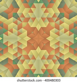 Symmetrical background element with bold geometrical patterns and stylized floral pattern. For wallpaper, pattern fills, web page background, surface textures for print and dalle production.
