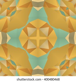 Symmetrical background element with bold geometrical patterns and stylized floral pattern. For wallpaper, pattern fills, web page background, surface textures for print and dalle production.