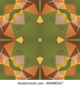 Symmetrical background element with bold geometrical patterns and stylized floral pattern. For wallpaper, pattern fills, web page background, surface textures for print and dalle production.