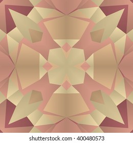Symmetrical background element with bold geometrical patterns and stylized floral pattern. For wallpaper, pattern fills, web page background, surface textures for print and dalle production.
