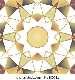 Symmetrical background element with triangles in form of stylized floral pattern. For wallpaper, pattern fills, web page background, surface textures for print and dalle production.