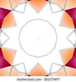 Symmetrical background element with triangles in form of stylized floral pattern. For wallpaper, pattern fills, web page background, surface textures for print and dalle production.