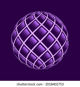 vector de círculo de bola simétrico, fondo púrpura, líneas lisas en cada curva. bueno para material de diseño