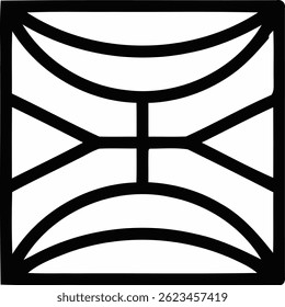 Symmetrical Black Grid Pattern with Diagonal Lines and Dots