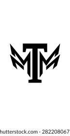 Symmetrical black MTM monogram logo for a professional and modern brand identity.